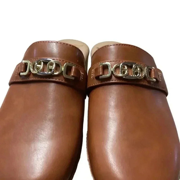 Sam Edelman Mule Clogs Shoes Women 8.5 39 Brown Kaye Vegan Leather Studs NEW - Picture 3 of 9